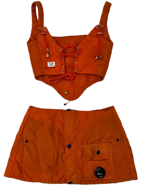 UPCYCLED - ORANGE CHROME C.P COMPANY CORSET SET