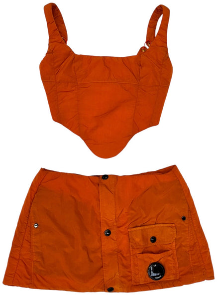 UPCYCLED - ORANGE CHROME C.P COMPANY CORSET SET