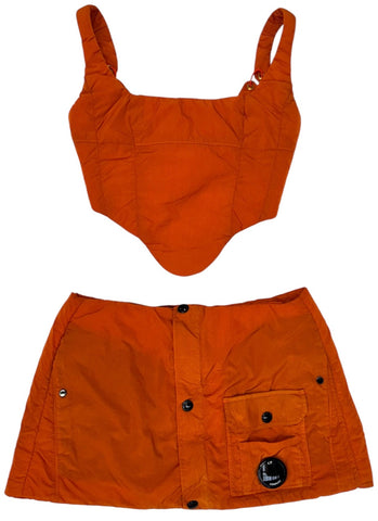 UPCYCLED - ORANGE CHROME C.P COMPANY CORSET SET