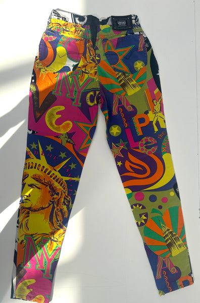 Versace NY print corset dress