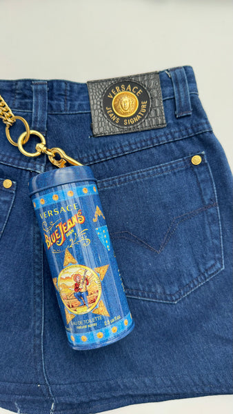 Upcycled Versace Blue Jeans Skirt Set