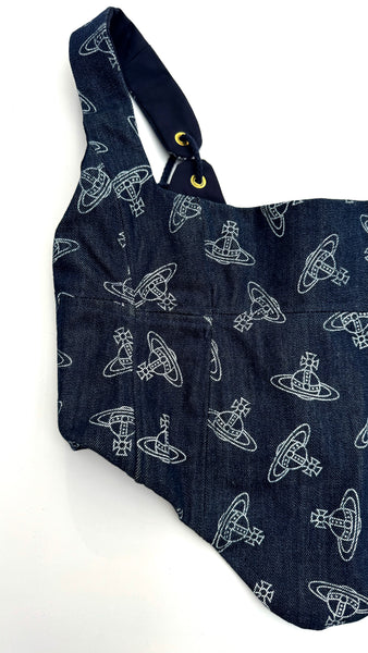 Vivienne Westwood Orb Printed denim Corset Set