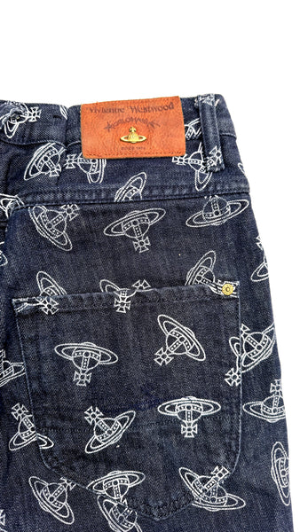Vivienne Westwood Orb Printed denim Corset Set