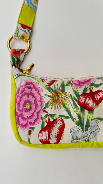 Upcycled Moschino White Floral Print Bag