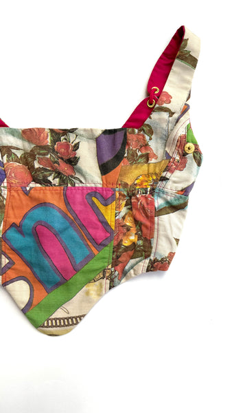 Upcycled Moschino Patchwork Print Corset