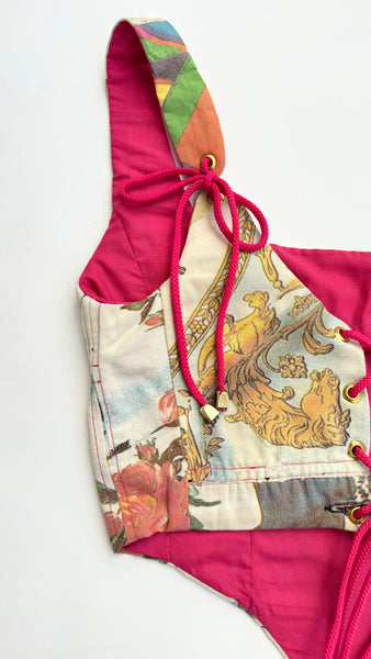 Upcycled Moschino Patchwork Print Corset