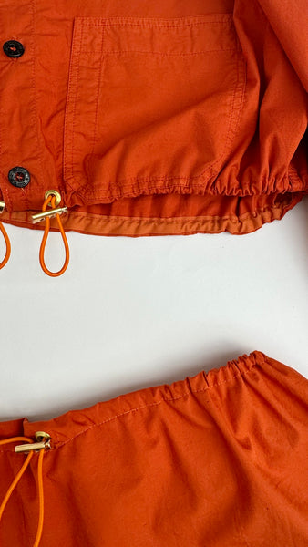 Upcycled Stone Island Orange Skirt Set
