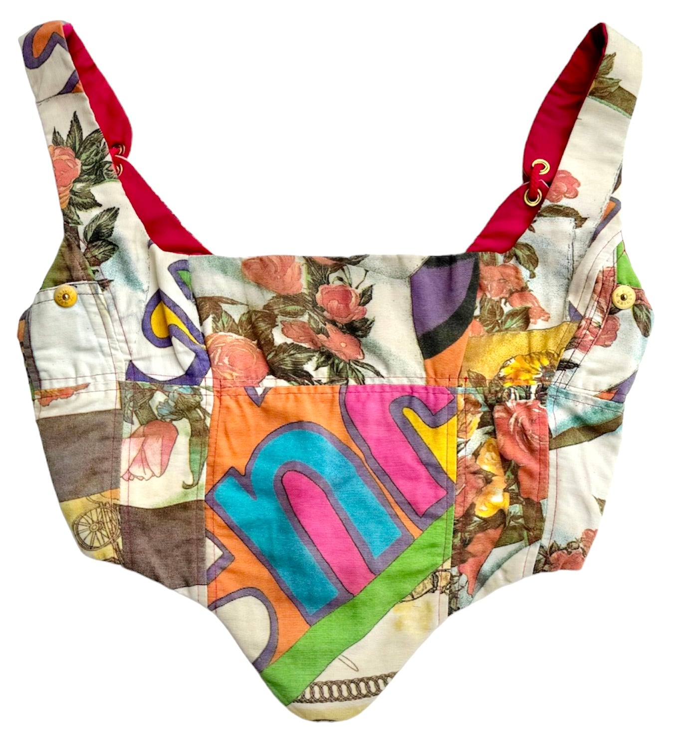 Upcycled Moschino Patchwork Print Corset