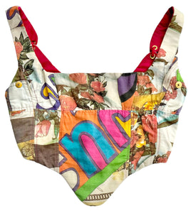 Upcycled Moschino Patchwork Print Corset