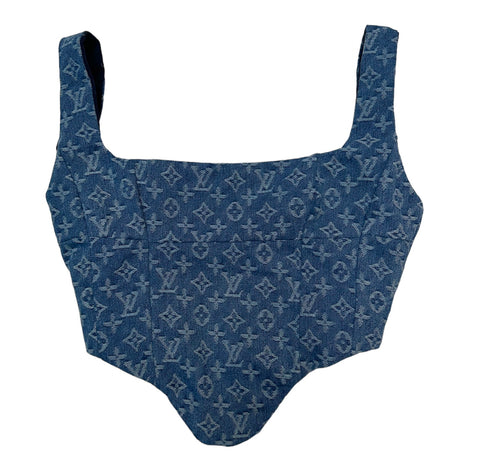LV Denim Corset Top