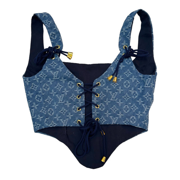 LV Denim Corset Top
