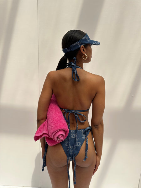 CC Denim Monogram swimsuit