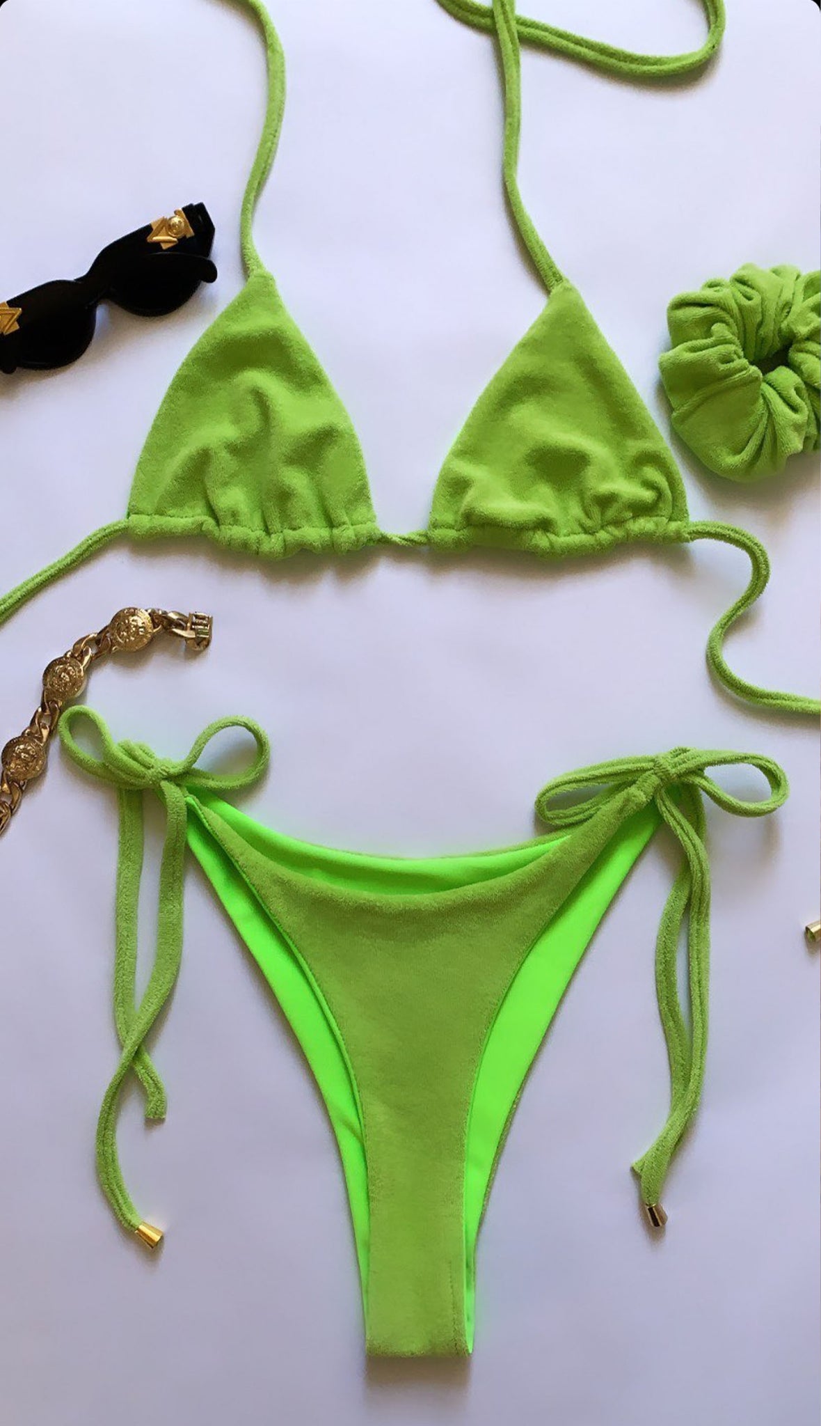 Lime Green Towel Bikini
