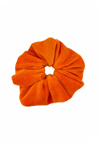 Orange Velour Scrunchie