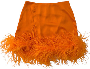 Orange Feather Skirt- PRE ORDER