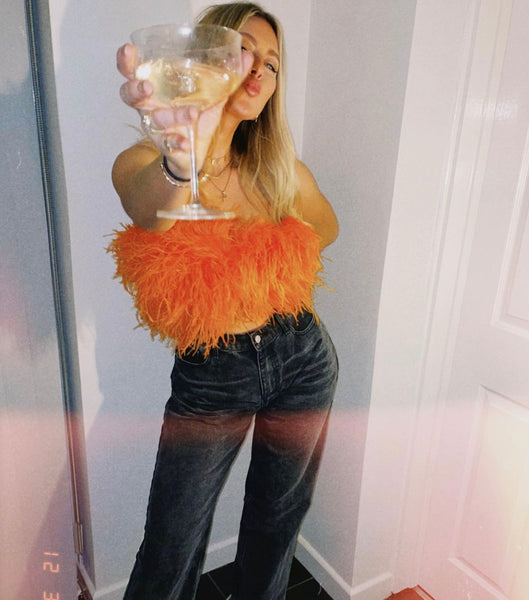 Feather Bandeau Top