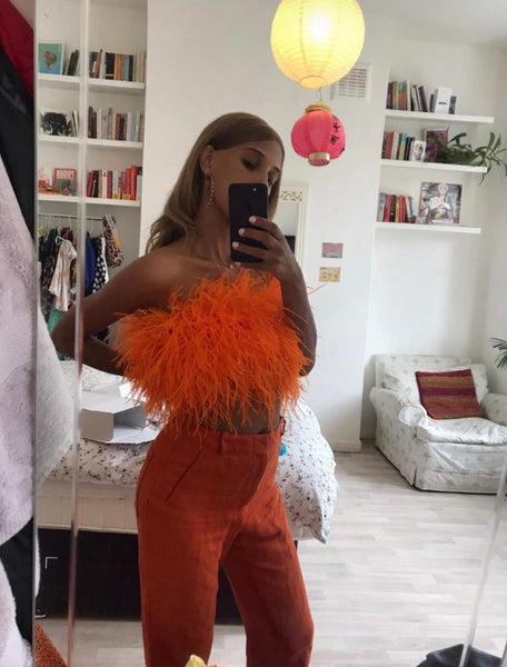 Feather Bandeau Top